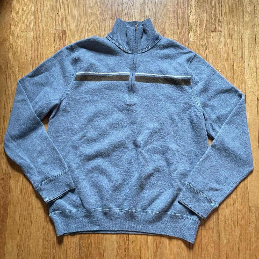 Banana Republic Mens XL Sweater 100% Wool 1/4 Zip Y2K VTG Grunge Boy Meets World